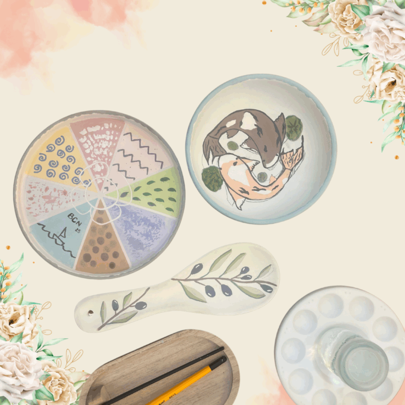 Painting ceramic plates